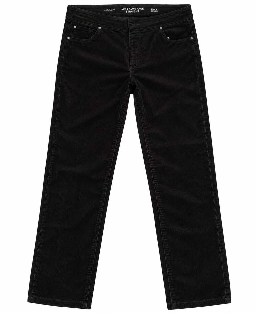 Kim Rogers Black Corduroy Straight Pants Size 14 Average Tummy Control